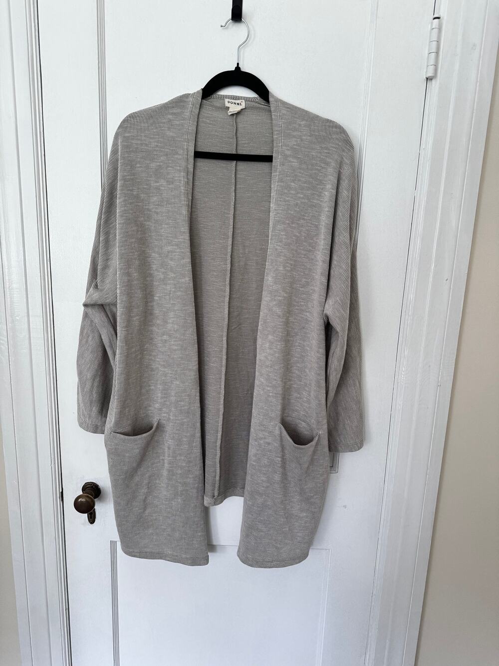 Donni. Sandwich Ribbed Open Duster Cardigan